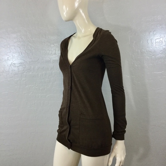 BDG Women's Brown Button Down Cardgian - Picture 2 of 8
